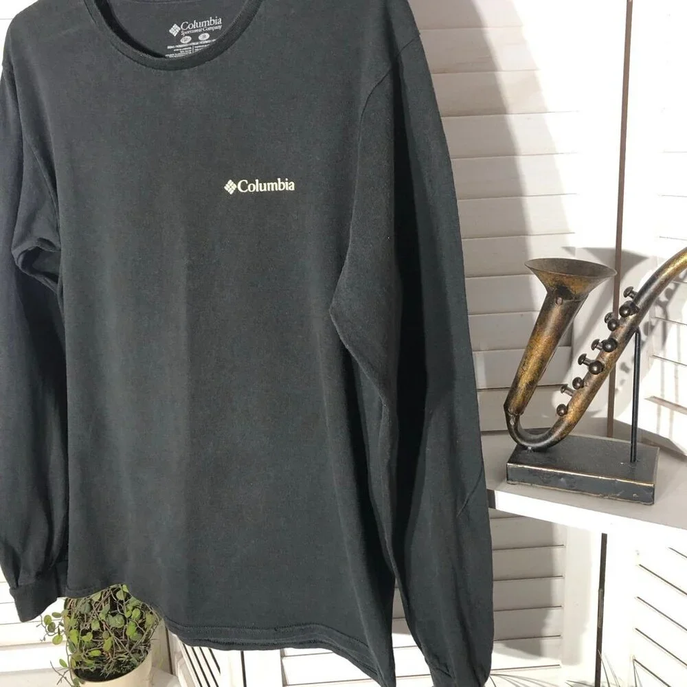 Columbia Black Cotton Long Sleeve Graphic T-Shirt Men's M - Picture 5 of 10